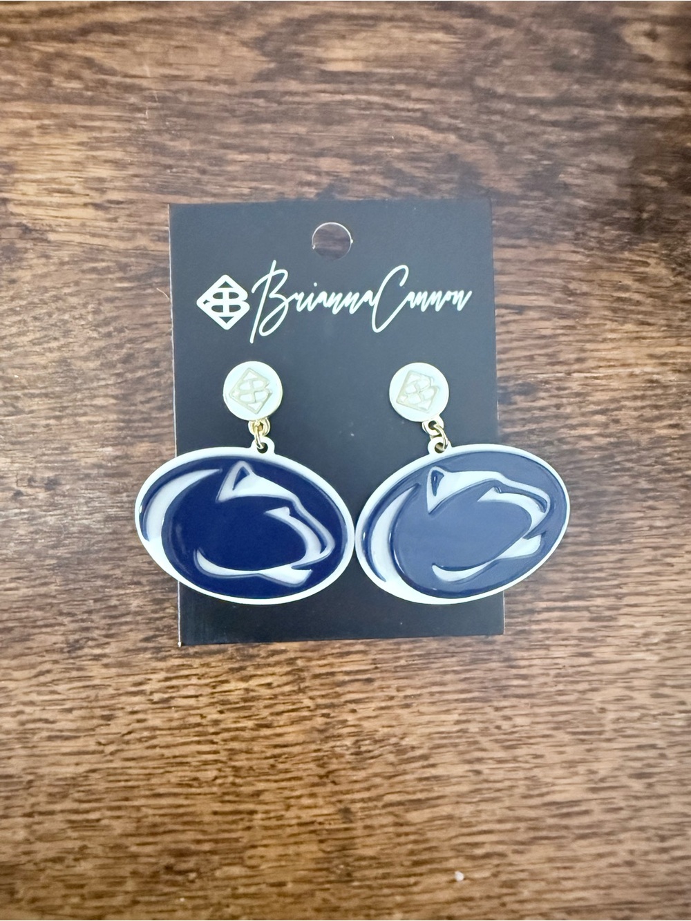 Brianna Cannon Navy Penn State Logo Drop Earrings - NWT